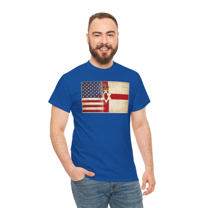 USA / Northern Ireland Flag T-Shirt – Vintage USA & Ulster Cross Tee
