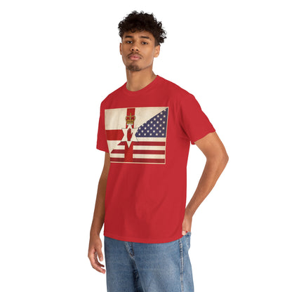 Northern Ireland + American Flag Tee — Vintage Graphic Shirt