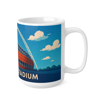 Wembley Stadium Ceramic Mug — Illustrated London Landmark Coffee Cup (11oz, 15oz)