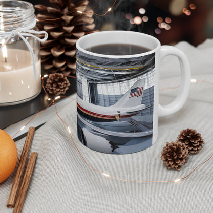 New Air Force One Coffee Mug — USA Flag Air Force One Ceramic Cup (11oz/15oz)