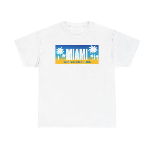 Miami West Palm Beach Vintage Tee — "MIAMI" Beach Palm Trees T‑Shirt