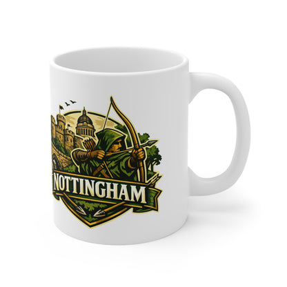 Nottingham Robin Hood Ceramic Coffee Mug — 11oz & 15oz Travel-Perfect Gift