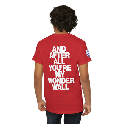 England Football Tee — "And After All You're My Wonderwall" Lyrics Tee