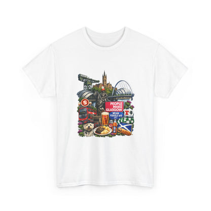 Glasgow Collage T-Shirt — "People Make Glasgow" Scottish City Souvenir Tee