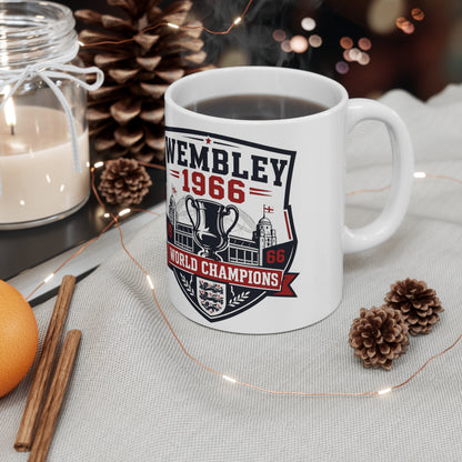 England Wembley 1966 World Champions Ceramic Coffee Mug — Football Vintage Trophy Design (11oz/15oz)