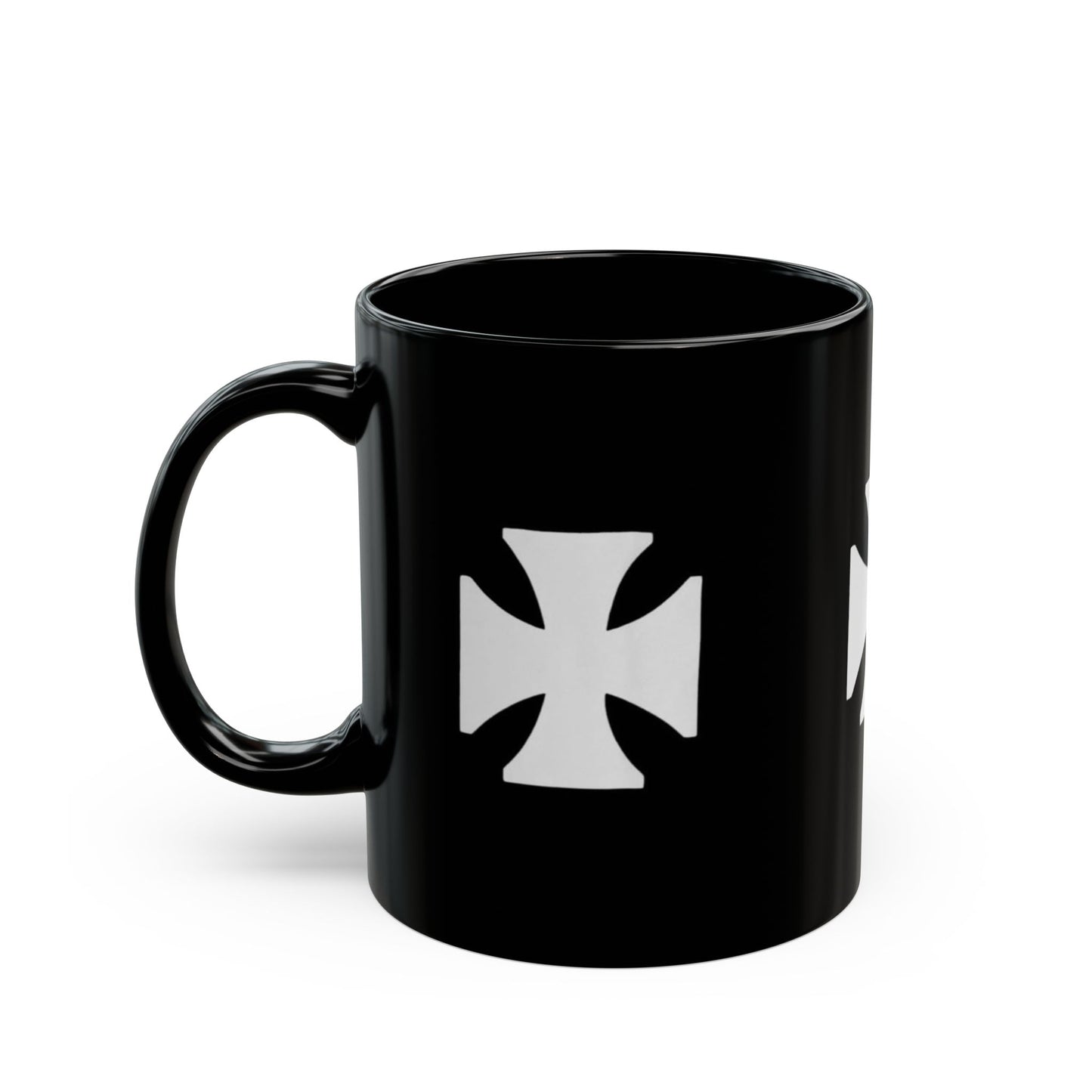 Manchester City ST Mark's Black Ceramic Mug with White Maltese Cross – Gothic Coffee Cup (11oz, 15oz)