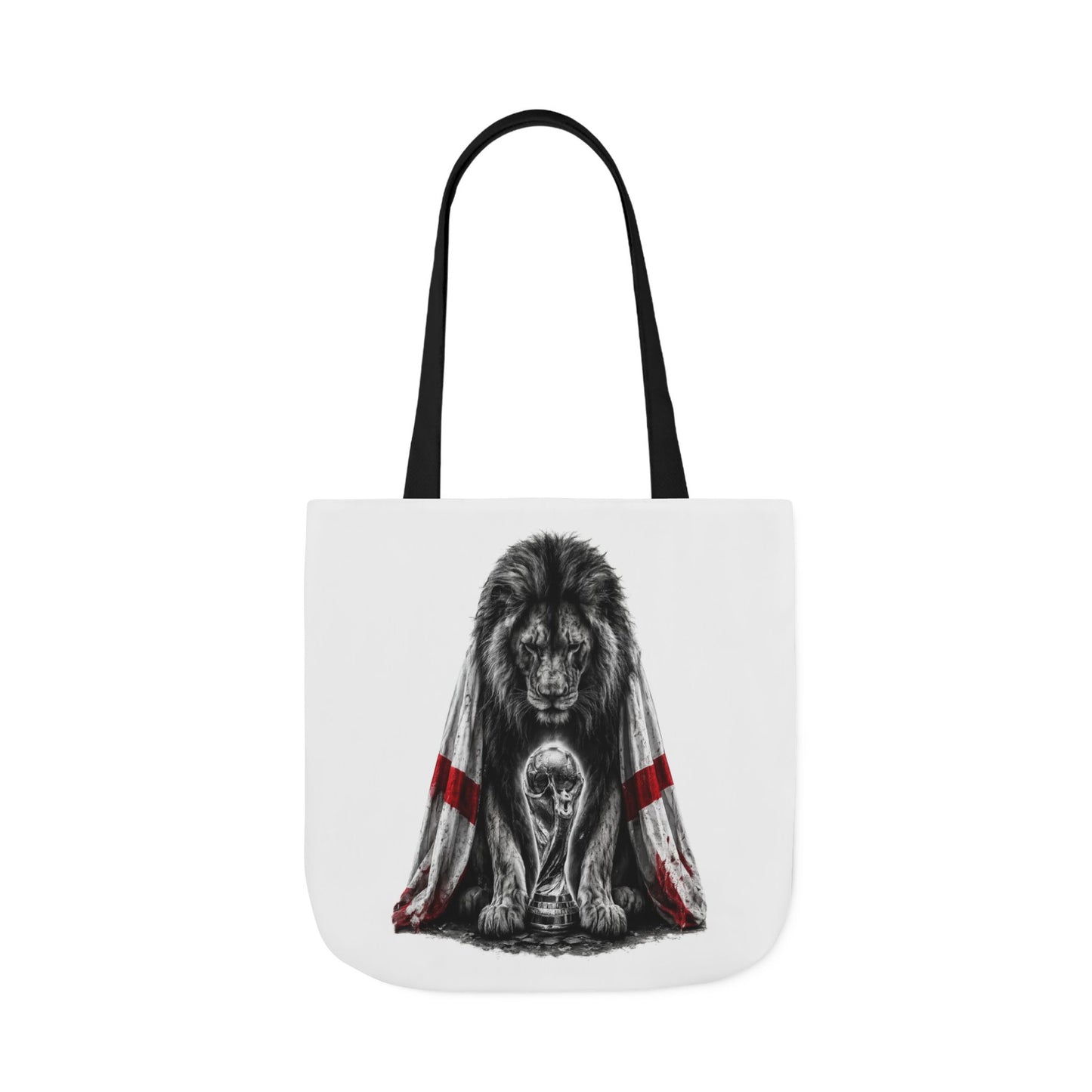 England Lion Guardian Canvas Tote — Protective Lion & Cub Illustration Tote Bag