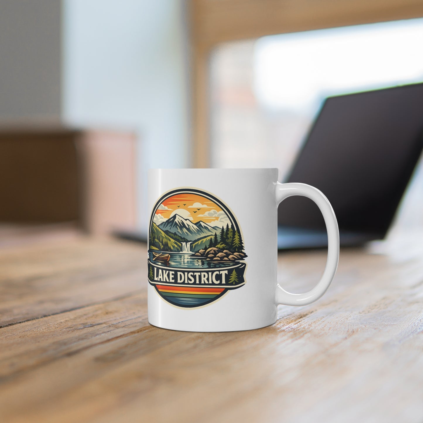 Lake District Coffee Mug — Scenic Mountain & Lake Camping Ceramic Cup (11oz, 15oz)
