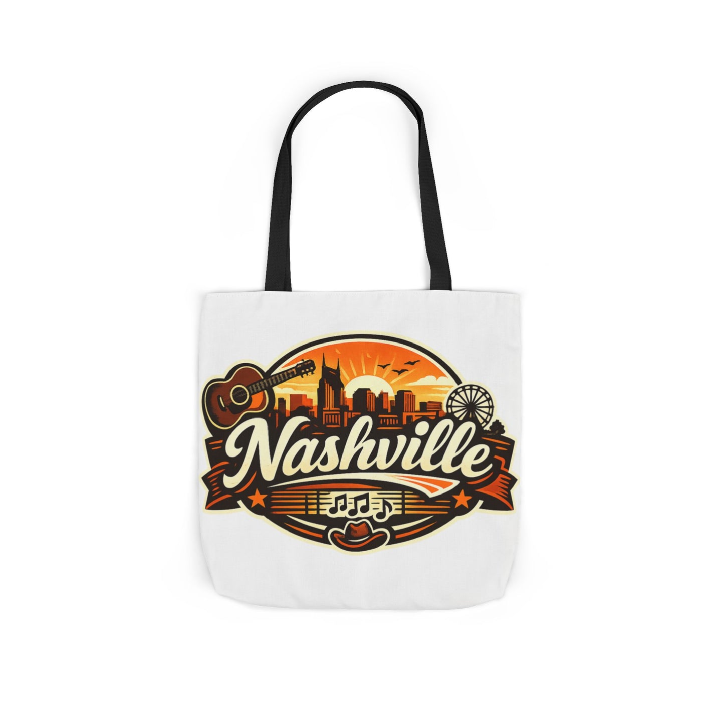Nashville Sunset Tote Bag — Country Music Skyline Canvas Tote