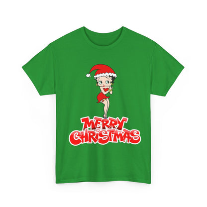 Christmas Betty Boop Tee - 'Merry Christmas' Holiday Graphic Shirt