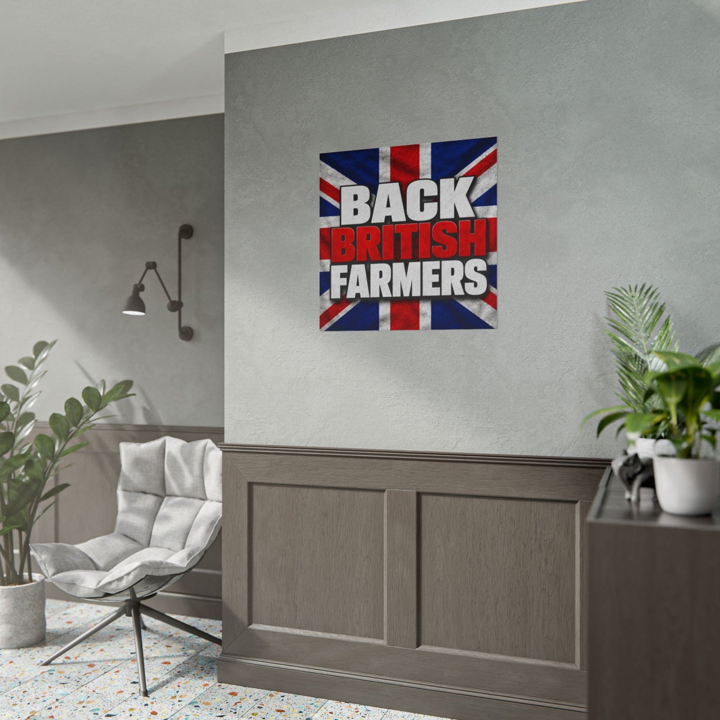 Back British Farmers Union Jack Support Poster