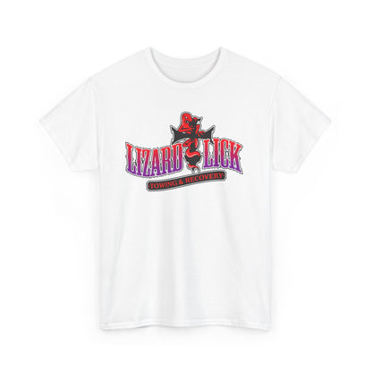 Lizard Lick T-Shirt — Retro Neon Logo Tee with Lizard & Cowboy Graphic