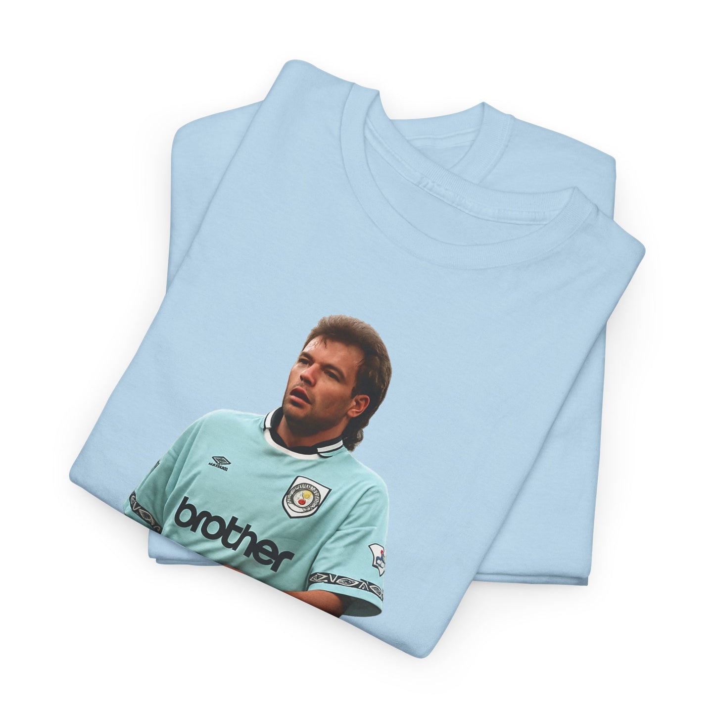 Uwe Rosler Manchester City Legend Graphic Tee - Retro Football Kit Print