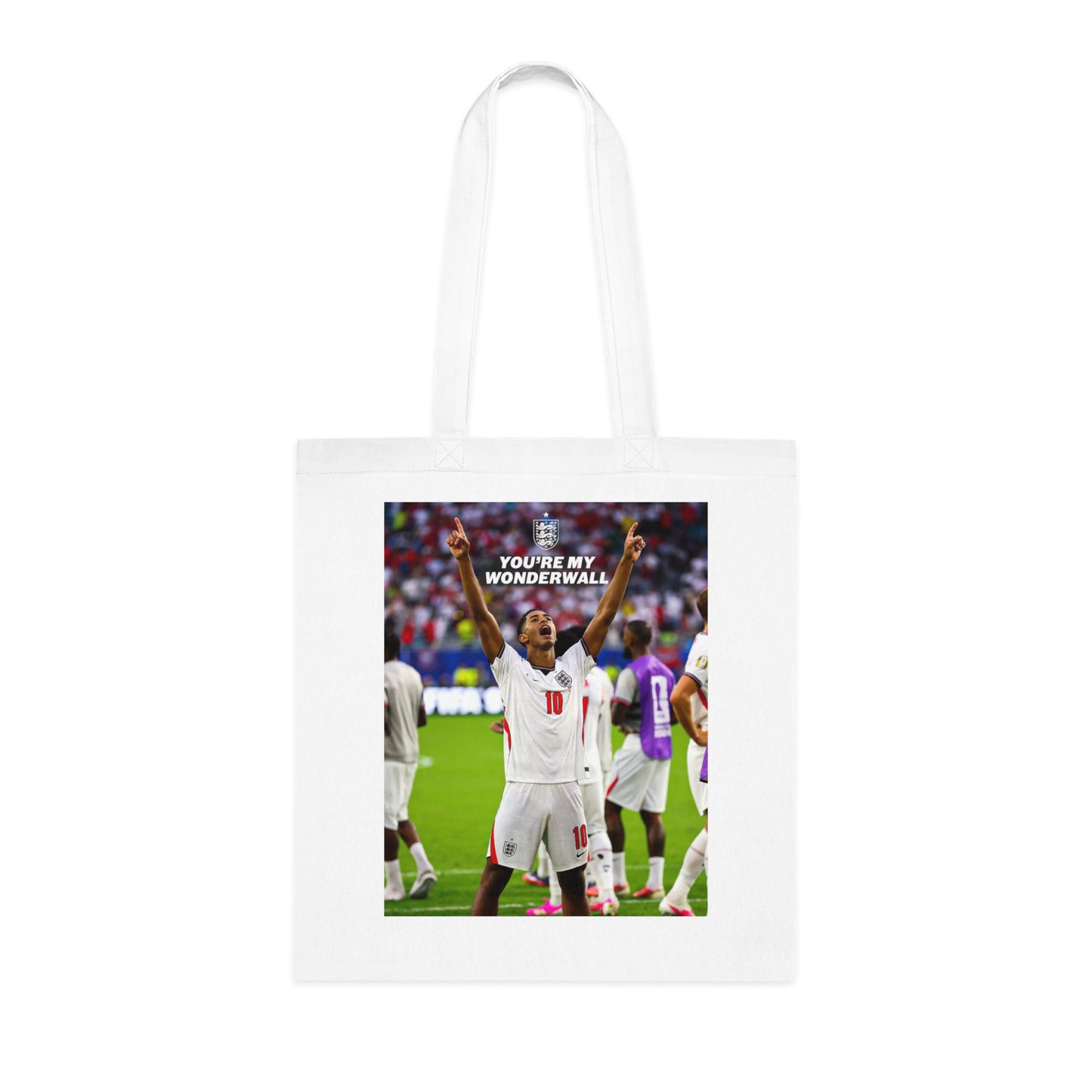 Jude Bellingham England Celebration Cotton Tote — "You're My Wonderwall" Stadium Photo Bag