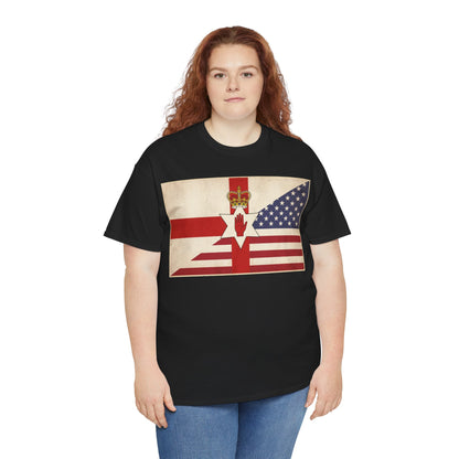 Northern Ireland + American Flag Tee — Vintage Graphic Shirt