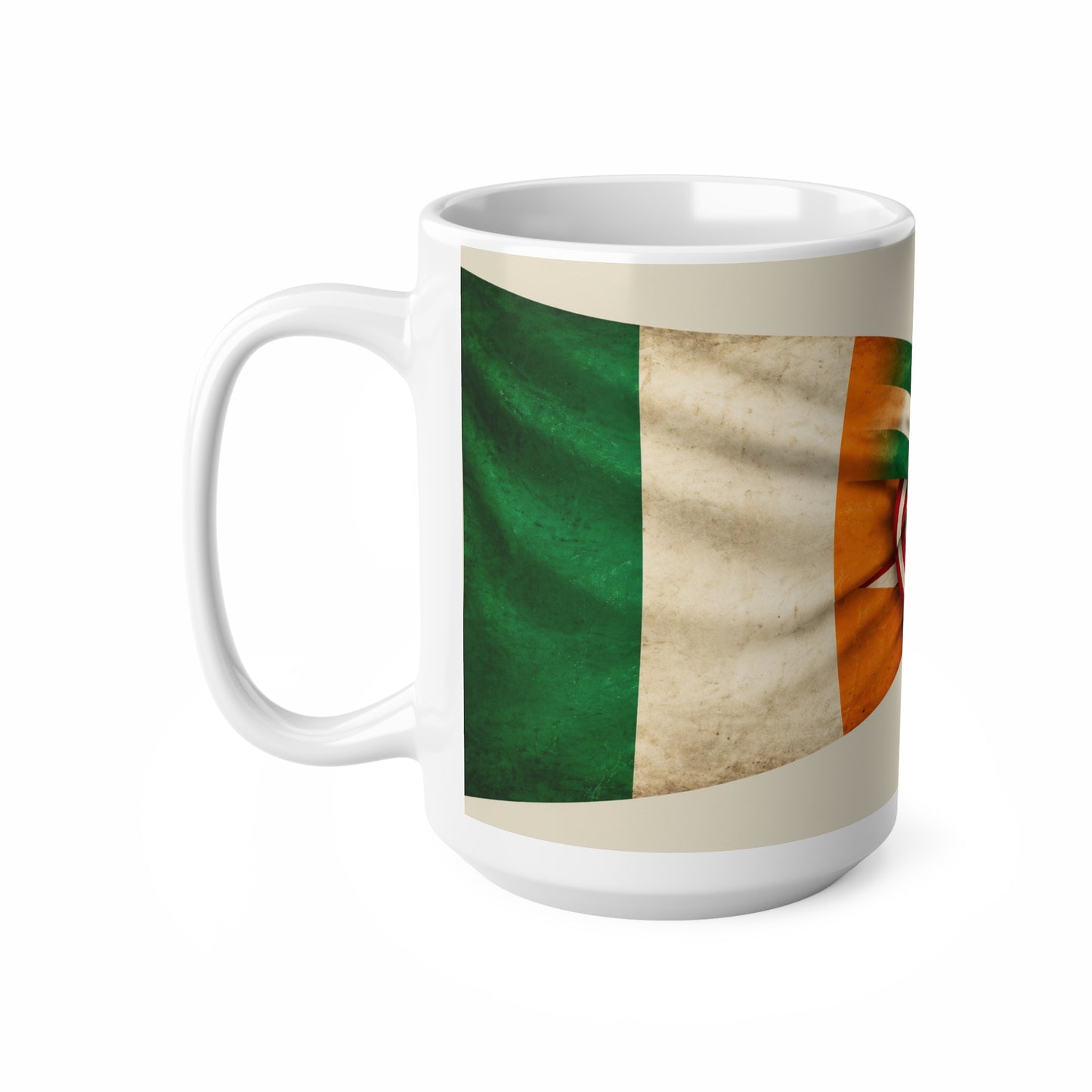 Irish American Flag Knot Coffee Mug — USA & Ireland Pride Ceramic Mug (11oz, 15oz)