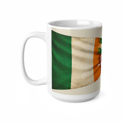Irish American Flag Knot Coffee Mug — USA & Ireland Pride Ceramic Mug (11oz, 15oz)