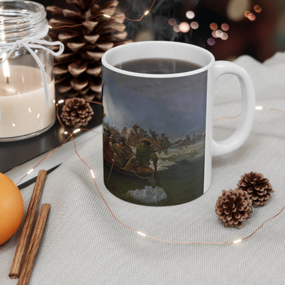 Washington Crossing the Delaware Ceramic Coffee Mug — Historic Revolutionary War Artwork (11oz & 15oz)