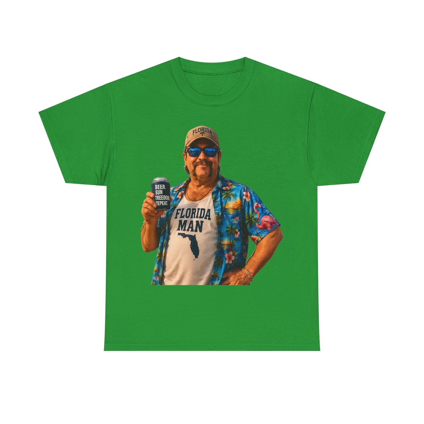 Florida Man Graphic Tee — Funny Vacation Shirt with Hawaiian Shirt Design