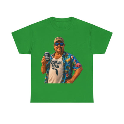 Florida Man Graphic Tee — Funny Vacation Shirt with Hawaiian Shirt Design
