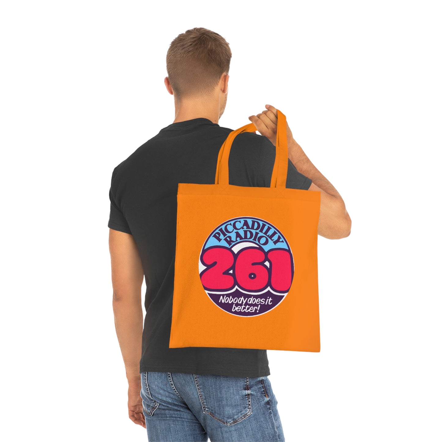 Piccadilly Radio 261 Retro Logo Tote Bag – 'Nobody Does It Better' Cotton Shopper