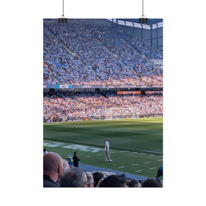 Pep's Last Match at the Etihad Stadium Crowd Soccer Poster — Rolled Sports Print