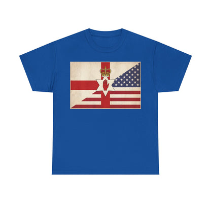 Northern Ireland + American Flag Tee — Vintage Graphic Shirt