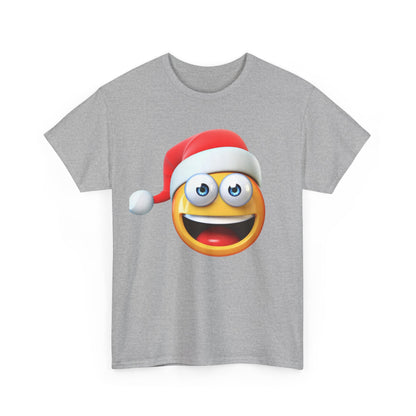Christmas Emoji T-Shirt — Santa Hat Smiley Holiday Tee