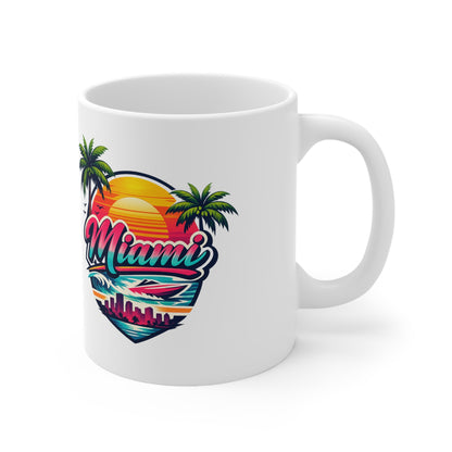 Miami Ceramic Coffee Cups, 11oz, 15oz