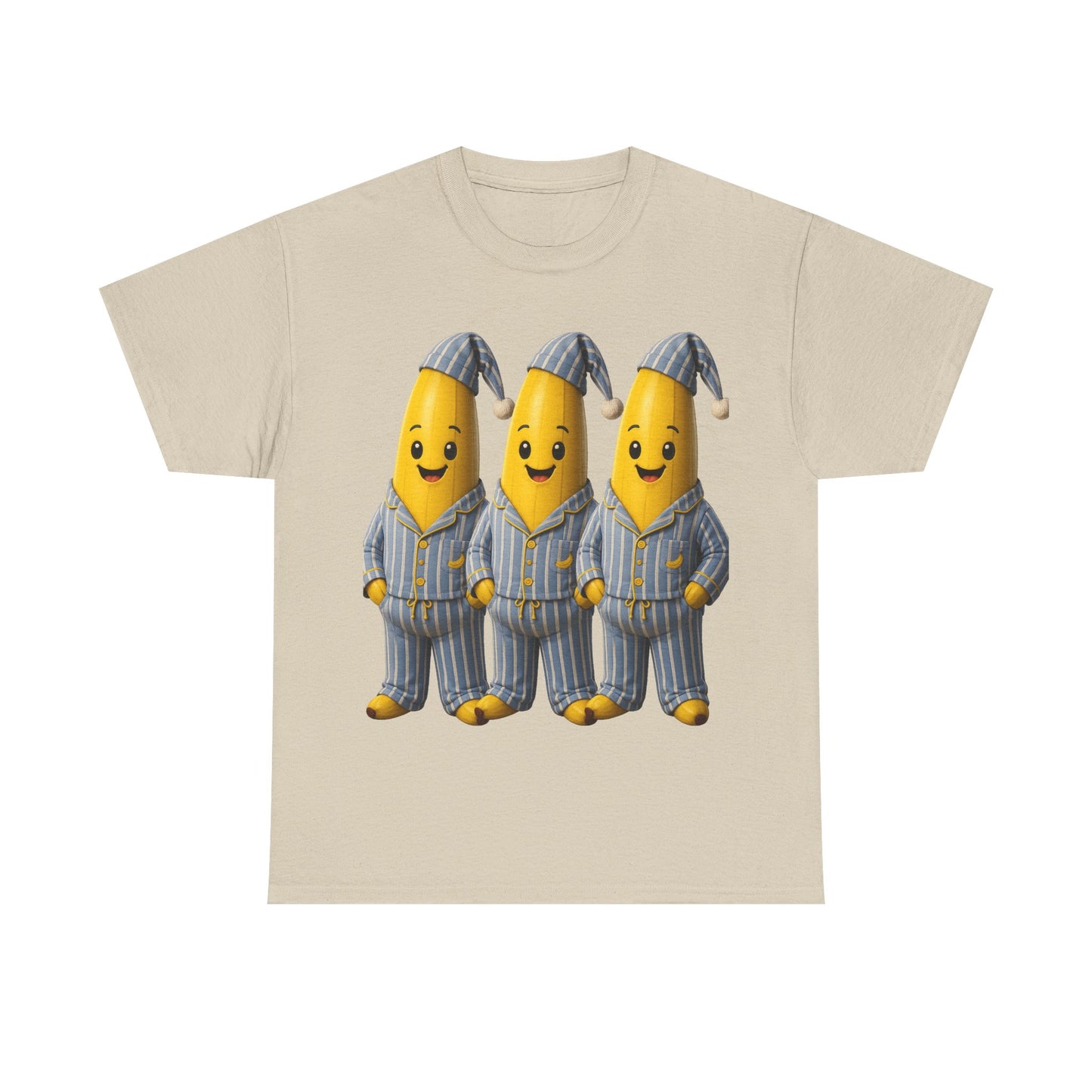 Bananas in Pyjamas – Three Smiling Bananas in Striped Pajamas Graphic T-Shirt