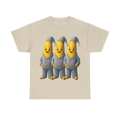 Bananas in Pyjamas – Three Smiling Bananas in Striped Pajamas Graphic T-Shirt