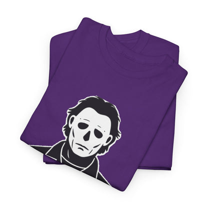 Michael Myers Outline Horror T-Shirt — Minimal Halloween Mask Tee