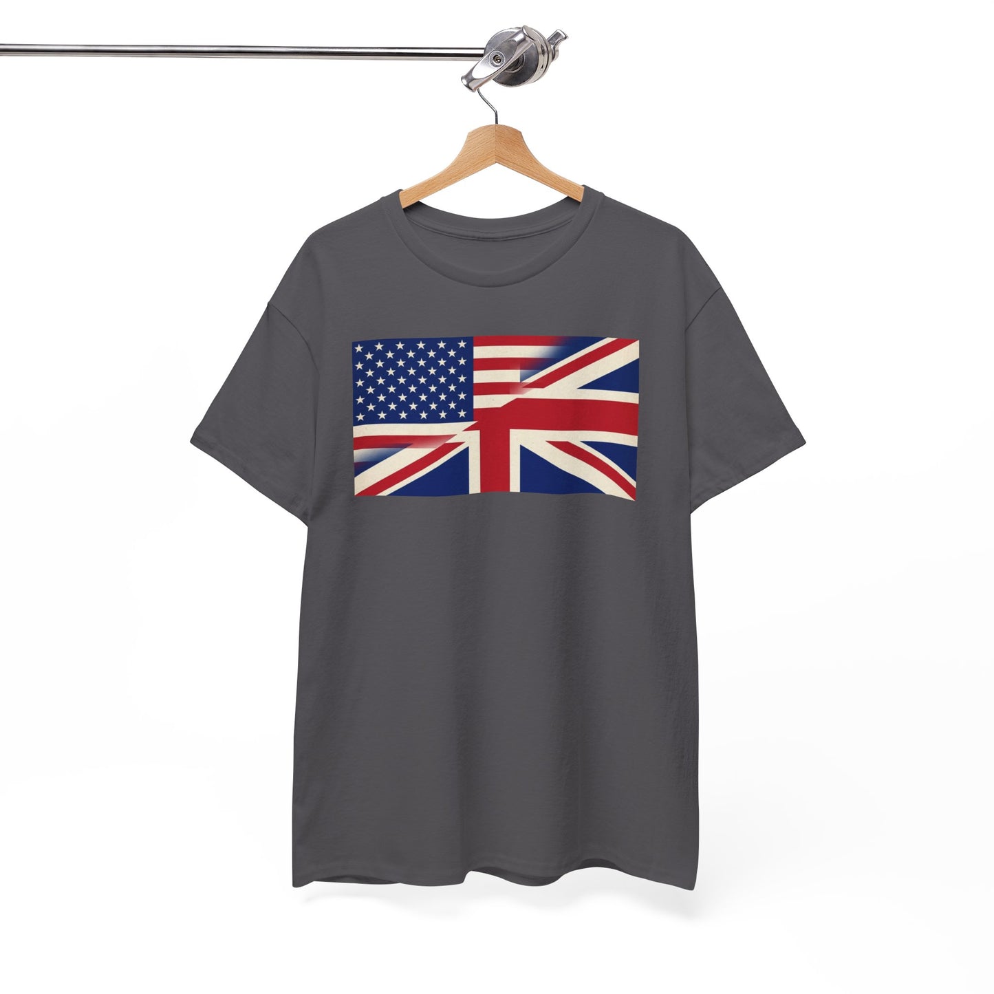 USA-UK Flag Graphic Tee — American British Union Jack Mashup T-Shirt