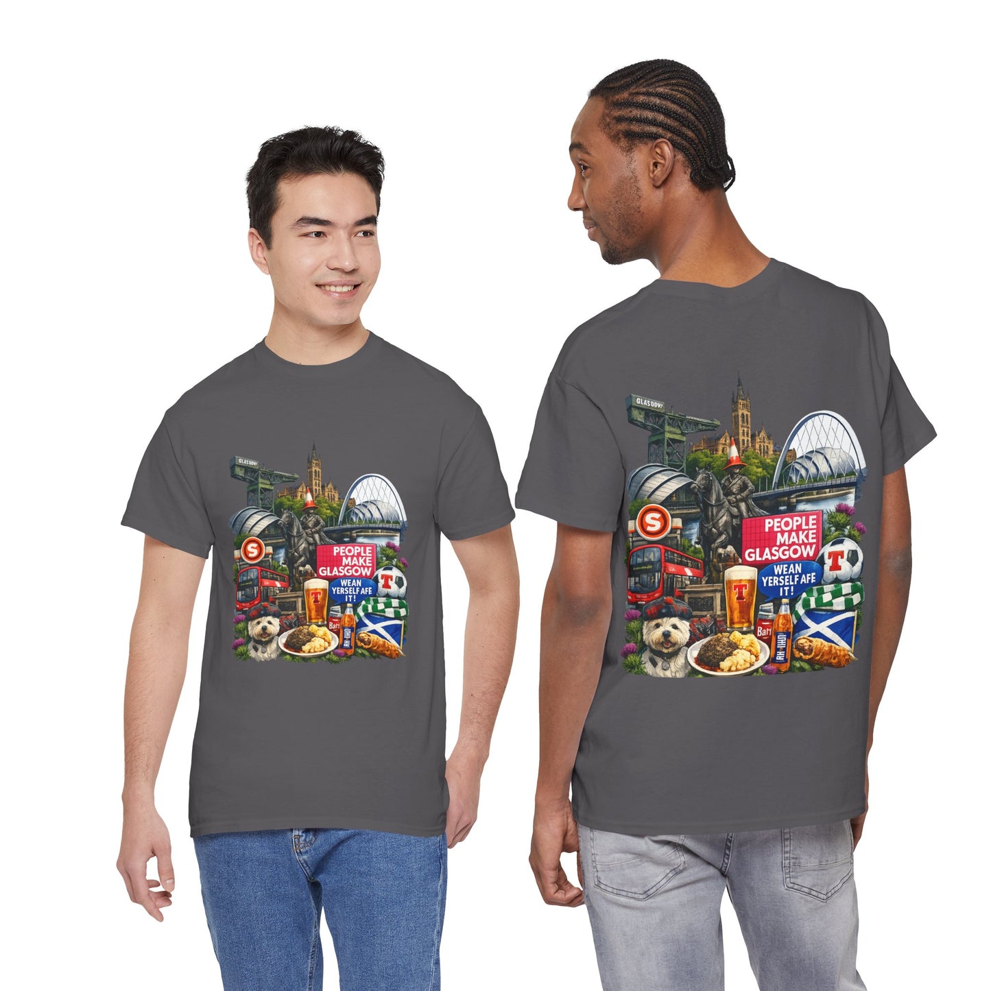 Glasgow Collage T-Shirt — "People Make Glasgow" Scottish City Souvenir Tee