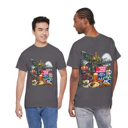 Glasgow Collage T-Shirt — "People Make Glasgow" Scottish City Souvenir Tee