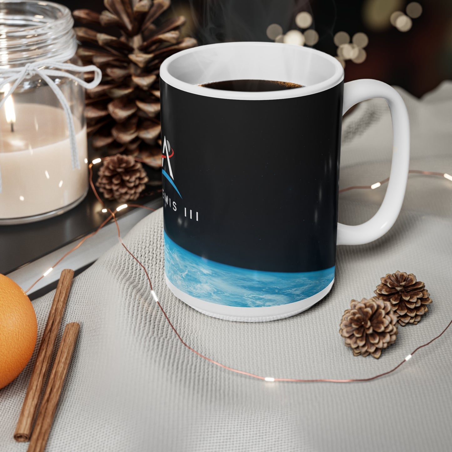 Artemis III Logo Ceramic Coffee Mug — Space Mission 11oz & 15oz
