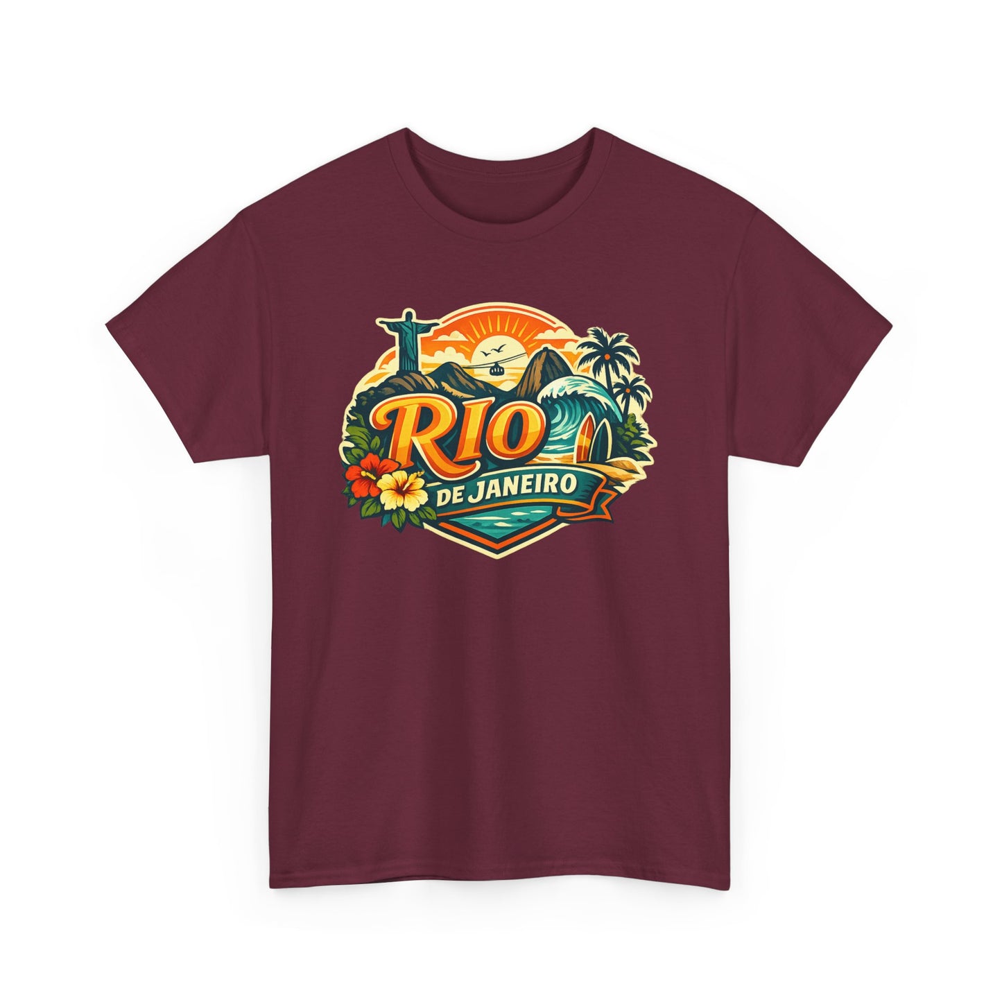 Rio de Janeiro Vintage Travel Tee – Tropical Sunset Beach T‑Shirt