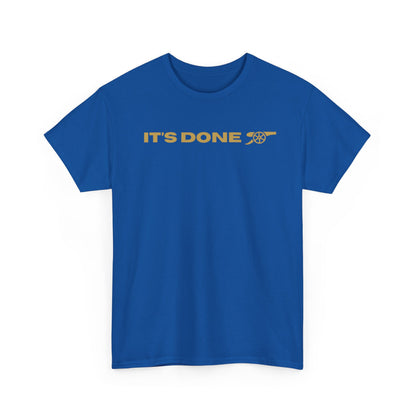 It's Done Arsenal Champions T-Shirt – Minimalist Gold Script Tee