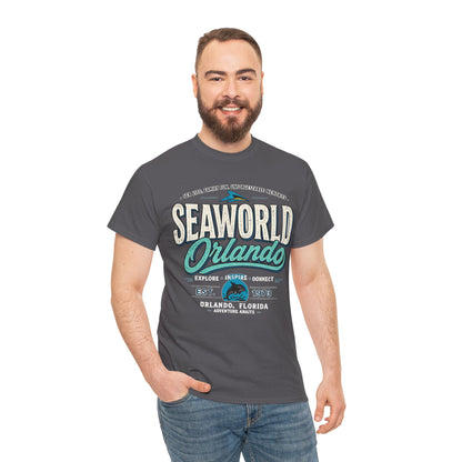 SeaWorld Orlando Graphic Tee — Retro Explore Inspire Connect Vacation Shirt