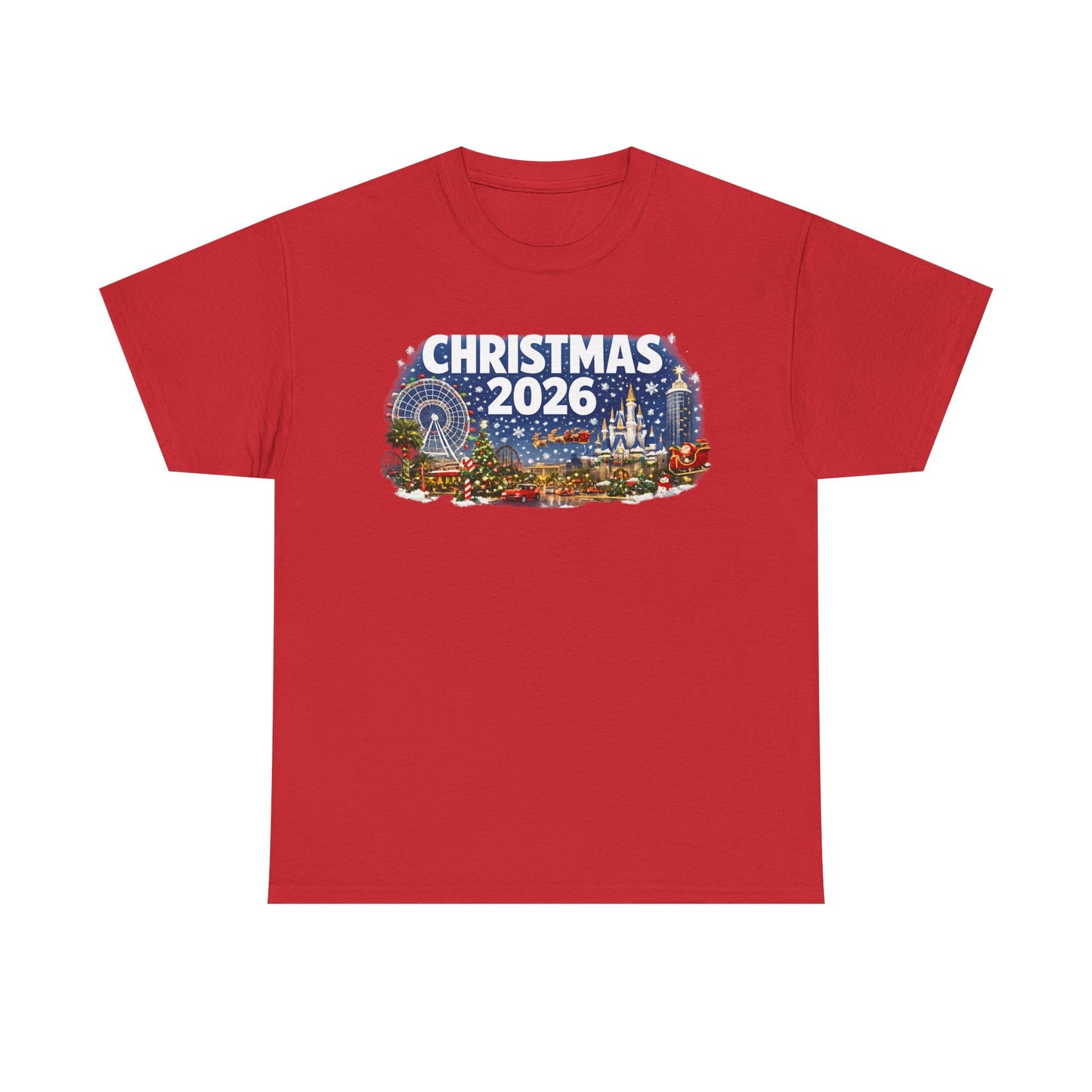 Christmas 2026 Holiday Tee — Festive Winter Village Graphic T-Shirt