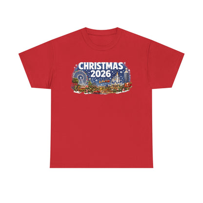 Christmas 2026 Holiday Tee — Festive Winter Village Graphic T-Shirt