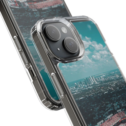 Tampa Bay Raymond James Stadium Clear Phone Case — Aerial City Stadium Design