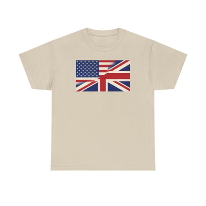 USA-UK Flag Graphic Tee — American British Union Jack Mashup T-Shirt