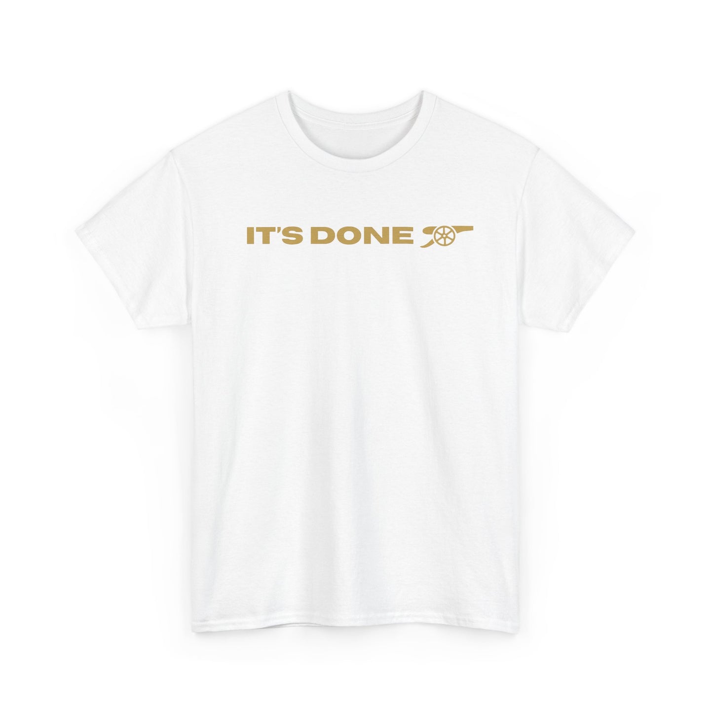 It's Done Arsenal Champions T-Shirt – Minimalist Gold Script Tee