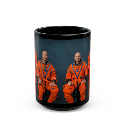 Artemis III Crew Photo Black Mug — Spaceflight Cosmonaut Portrait Coffee Cup (11oz/15oz)