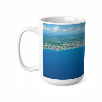 Barbados Coastal Aerial Photo Ceramic Mug — Ocean Blue 11oz & 15oz