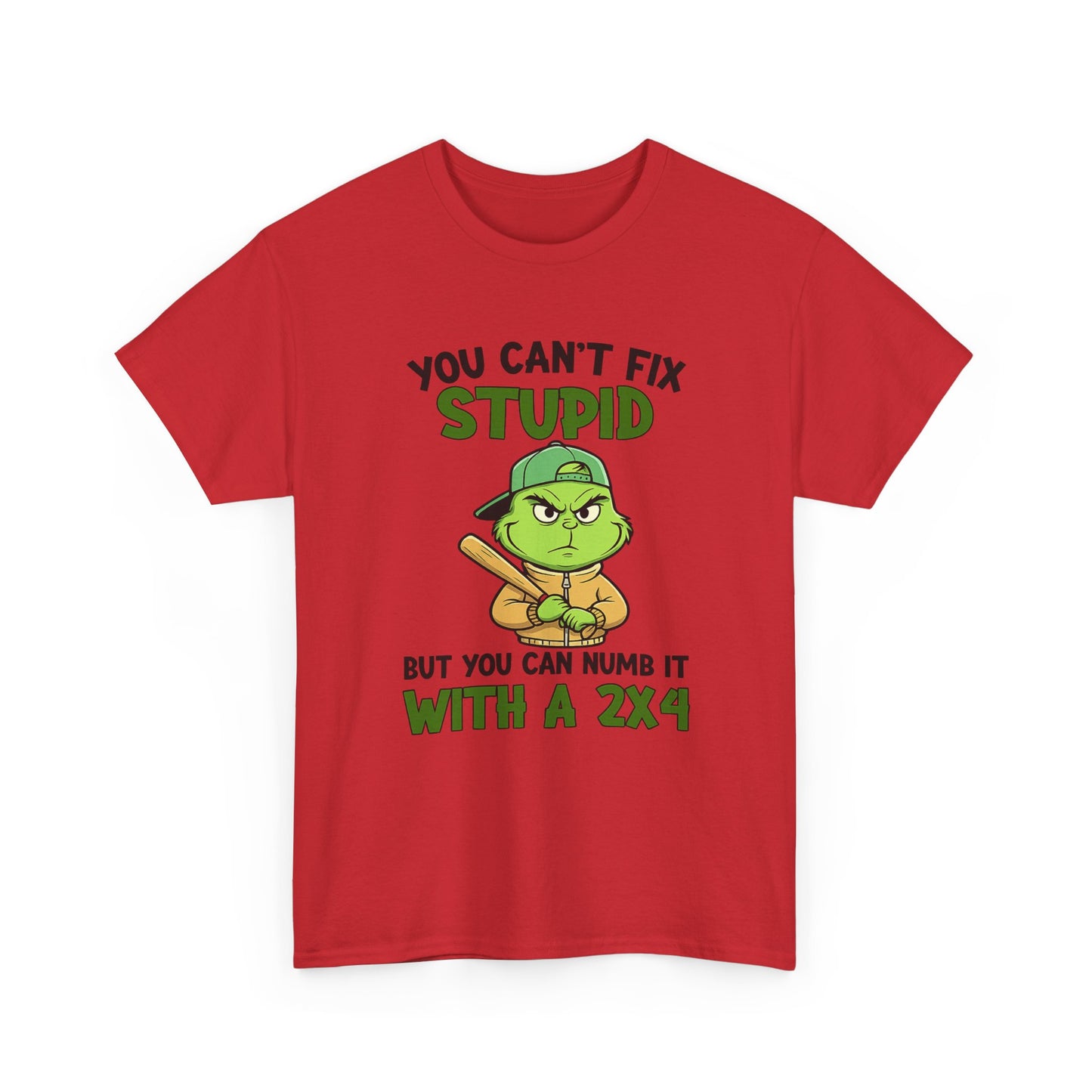 Funny Carpenter T‑Shirt — "You Can't Fix Stupid But You Can Numb It With a 2x4"