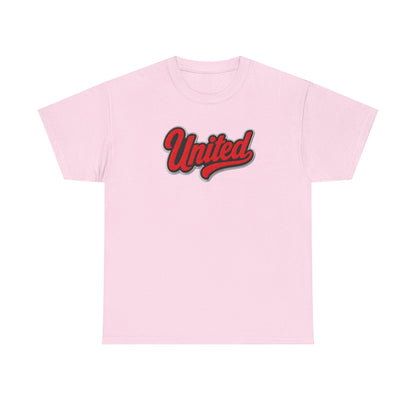 United Retro Script Tee — Vintage Red Logo T‑Shirt