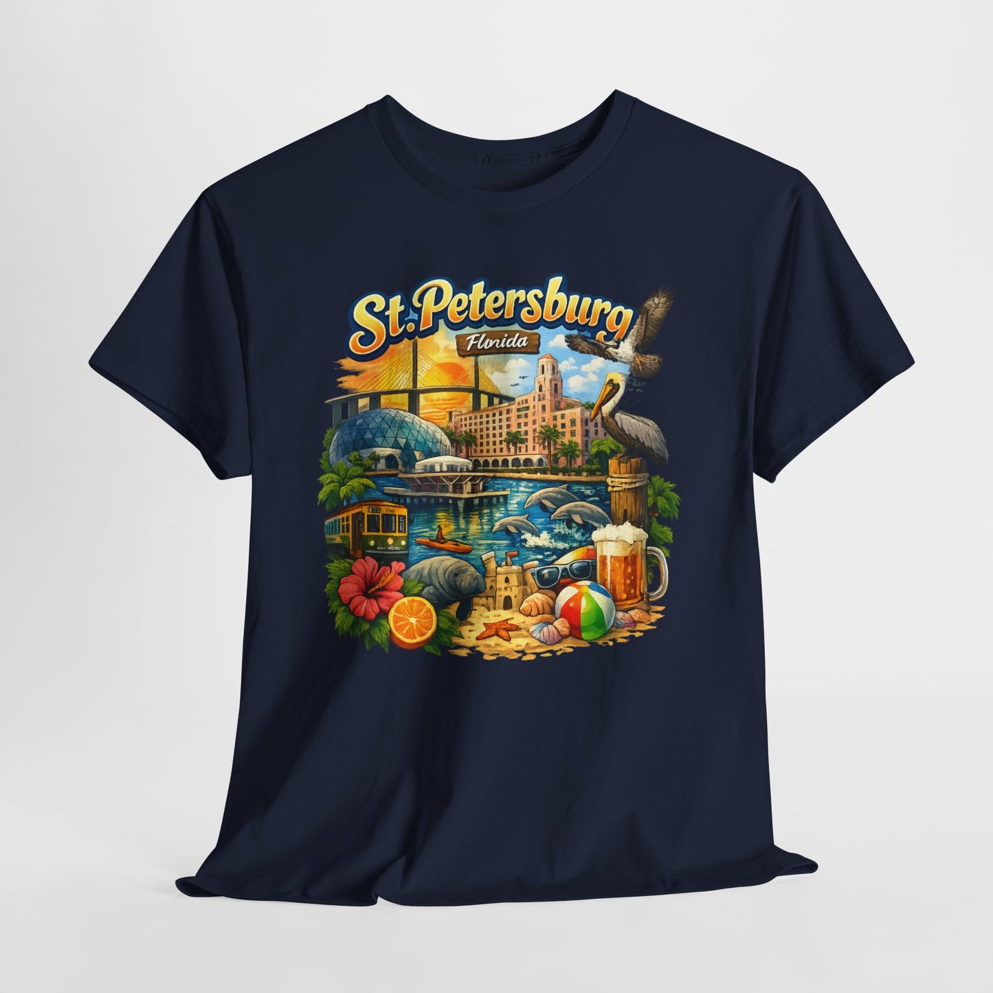 St. Petersburg Florida Retro Beach Scene T-Shirt