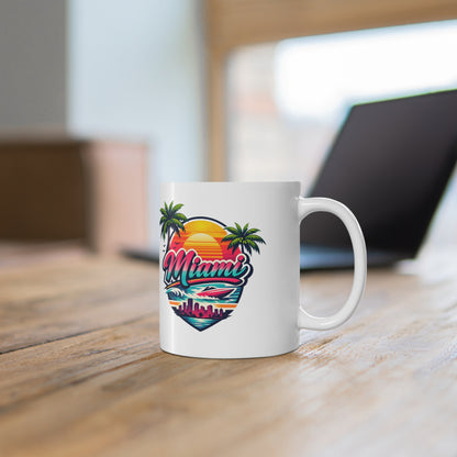 Miami Ceramic Coffee Cups, 11oz, 15oz